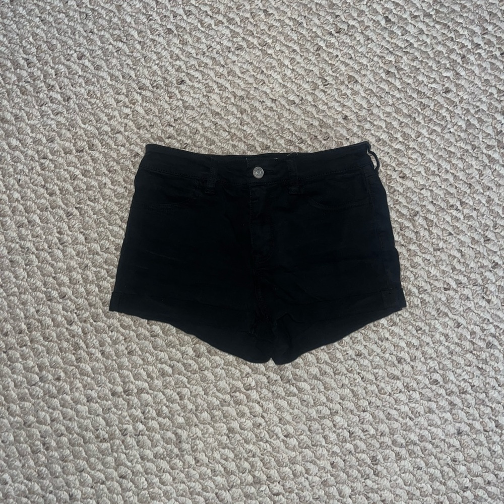 PacSun Black Denim High Rise Shorts Size 25